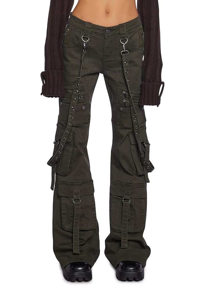 パンツ MM6 High Waist Flared Cargo Pants MM6 - Cargo Pants in Black – gravitypope